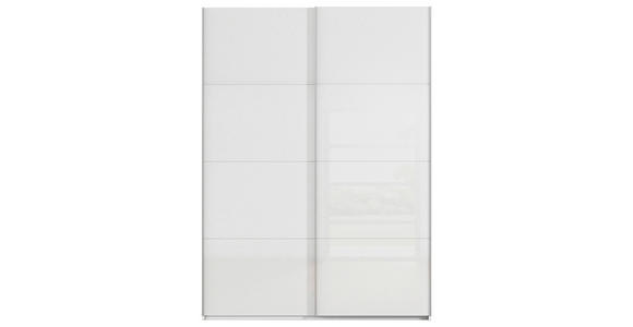 SCHWEBETÜRENSCHRANK 162/236/68 cm 2-türig Weiß  - Alufarben/Weiß, Basics, Glas/Holzwerkstoff (162/236/68cm) - Novel