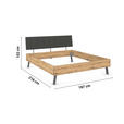BETT 180/200 cm  in Eiche Artisan  - Eiche Artisan/Grau, Design, Holzwerkstoff/Textil (180/200cm) - Carryhome
