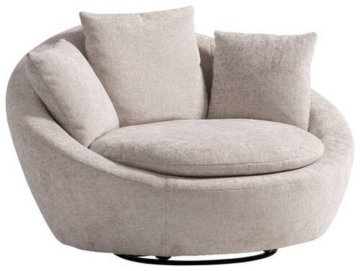SESSEL in Chenille, Webstoff Silberfarben  - Silberfarben/Schwarz, Modern, Kunststoff/Textil (130/80/112cm) - Trendmanufaktur