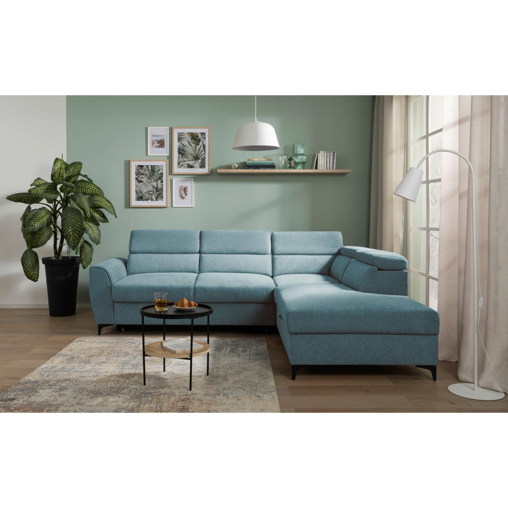 Thumbnail - Carryhome Ecksofa, Petrol, Textil, 5-Sitzer, Ottomane rechts, L-Form, 255x217 cm, Wohnzimmer, Sofas & Couches, Wohnlands...