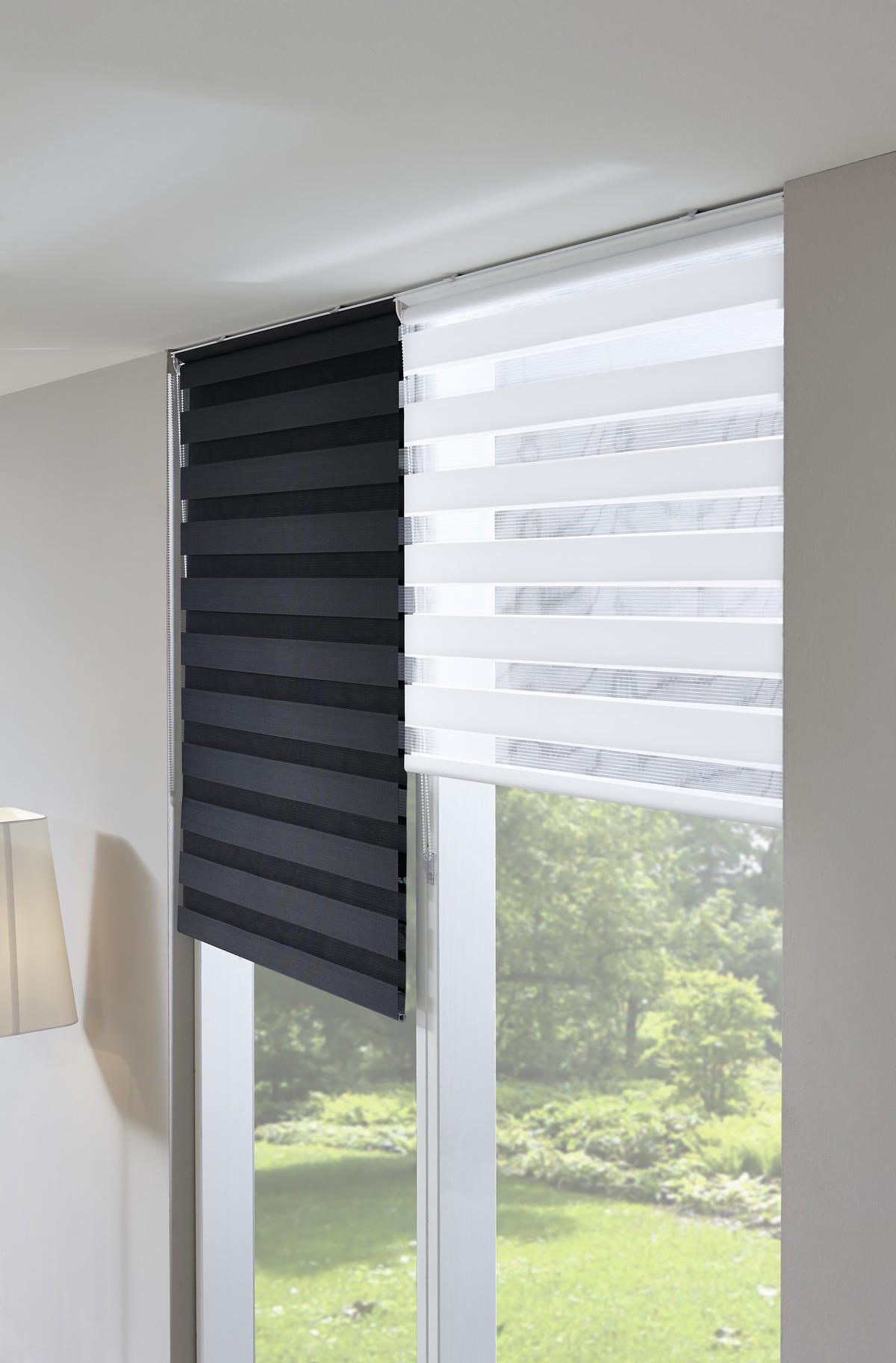 DOPPELROLLO  - Weiß/Grau, Basics, Textil (60/160cm)