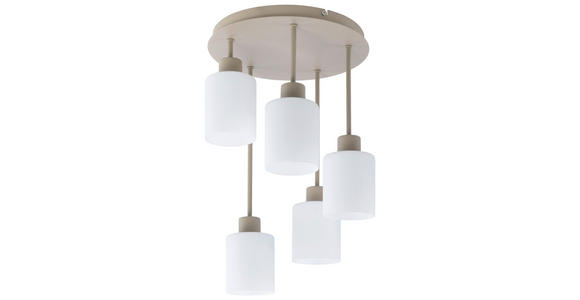 HÄNGELEUCHTE 34/50 cm  - Sandfarben/Weiß, Trend, Glas/Metall (34/50cm) - Novel