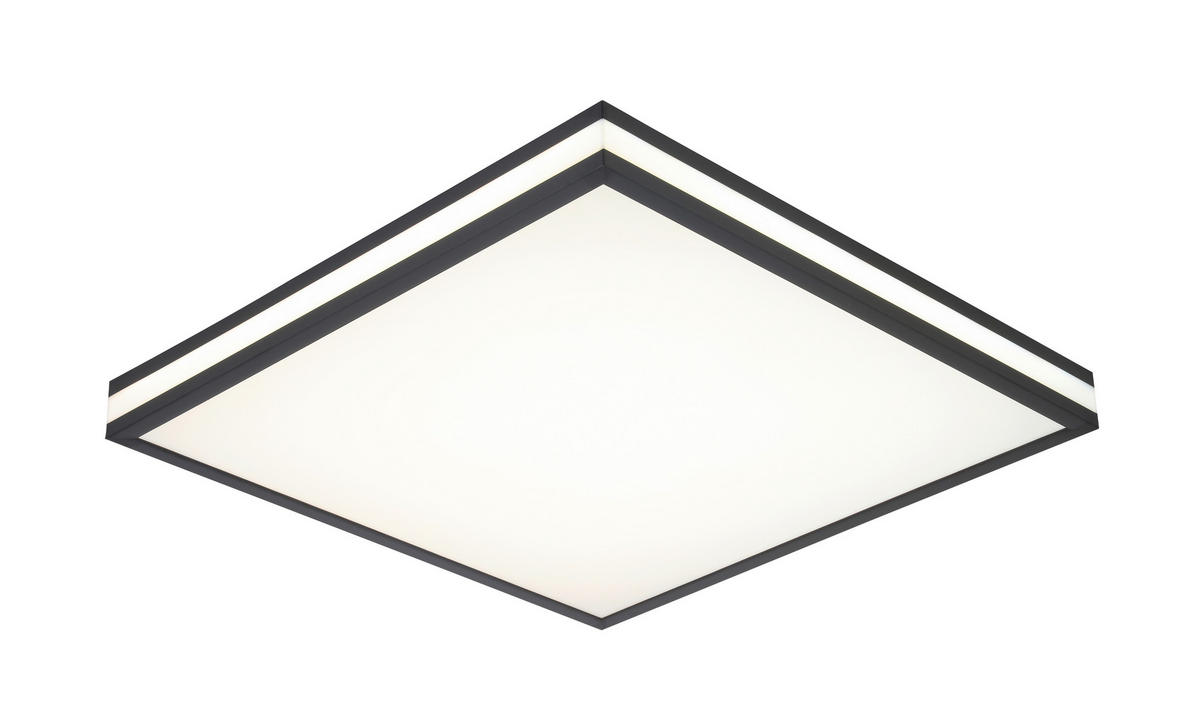 STROPNÉ LED SVIETIDLO, 45/45/7,5 cm - čierna/biela, Lifestyle, kov/plast (45/45/7,5cm) - Novel