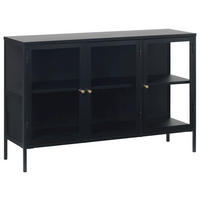 SIDEBOARD Schwarz  132/85/40 cm  - Goldfarben/Schwarz, Trend, Glas/Metall (132/85/40cm) - Xora