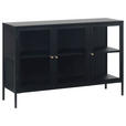 SIDEBOARD Schwarz  132/85/40 cm  - Goldfarben/Schwarz, Trend, Glas/Metall (132/85/40cm) - Xora