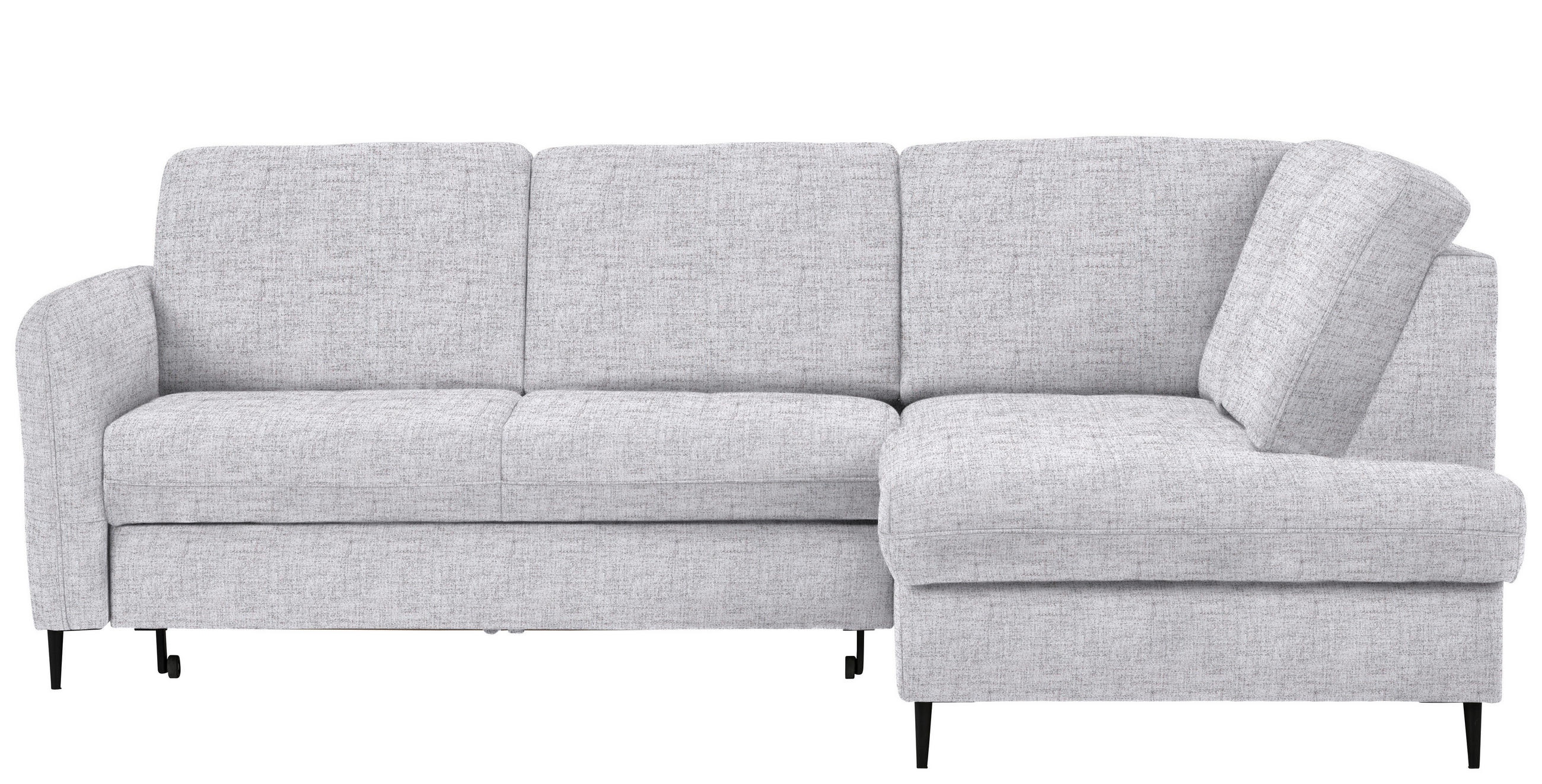 ECKSOFA Hellgrau Chenille  - Hellgrau/Schwarz, MODERN, Holz/Textil (241/184cm) - Carryhome