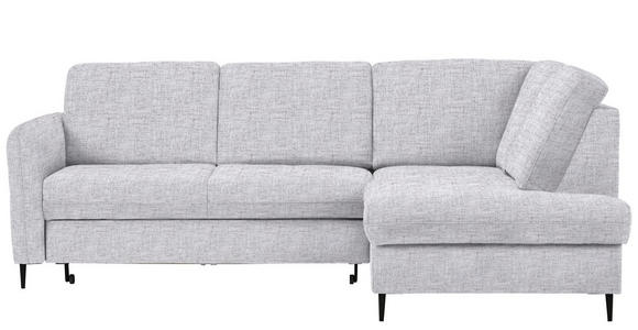 ECKSOFA Hellgrau Chenille - Hellgrau/Schwarz, MODERN, Holz/Textil (241/184cm) - Carryhome