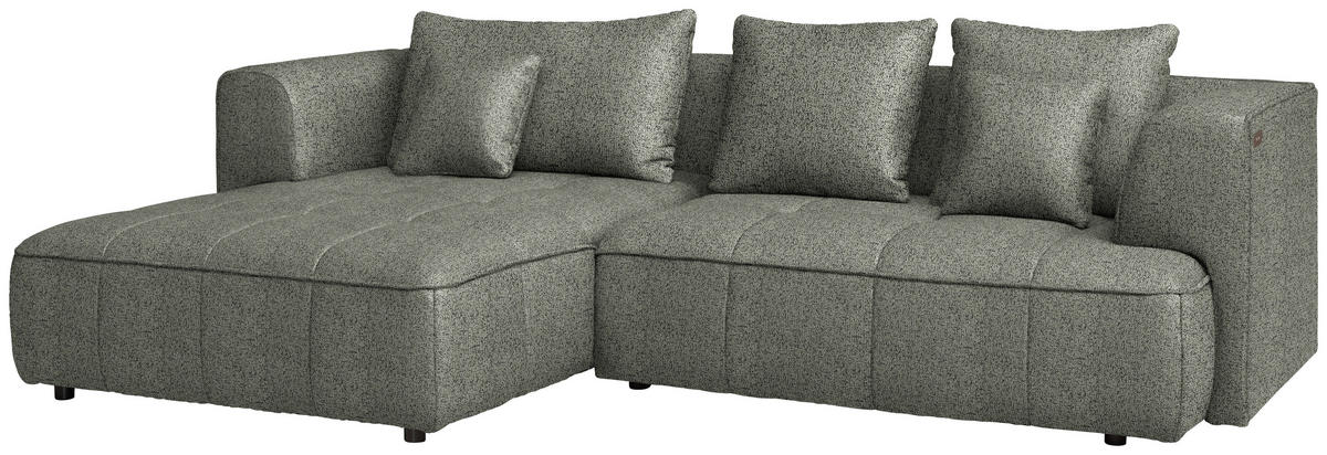 ECKSOFA Webstoff Graubraun  - Graubraun/Schwarz, Design, Kunststoff/Textil (188/288cm) - Welnova