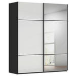 SCHWEBETÜRENSCHRANK  in Schwarz, Weiß  - Schwarz/Weiß, KONVENTIONELL, Glas/Holzwerkstoff (181/223/68cm) - Novel