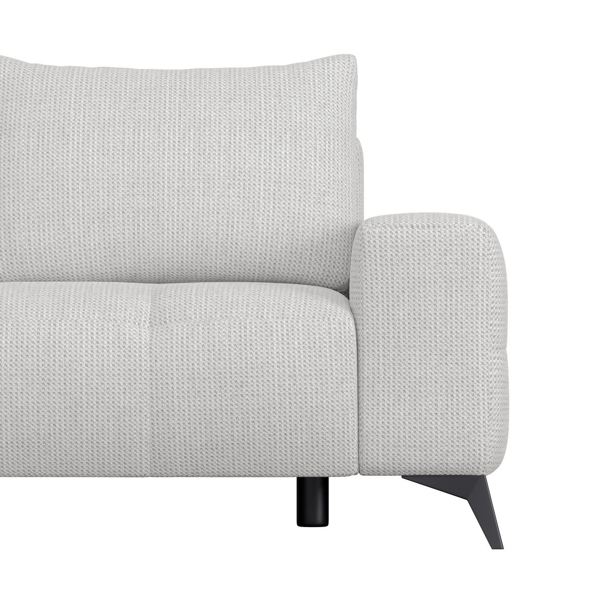 ECKSOFA MAURO Creme Flachgewebe  - Creme/Schwarz, Trend, Textil/Metall (175/290cm) - MID.YOU