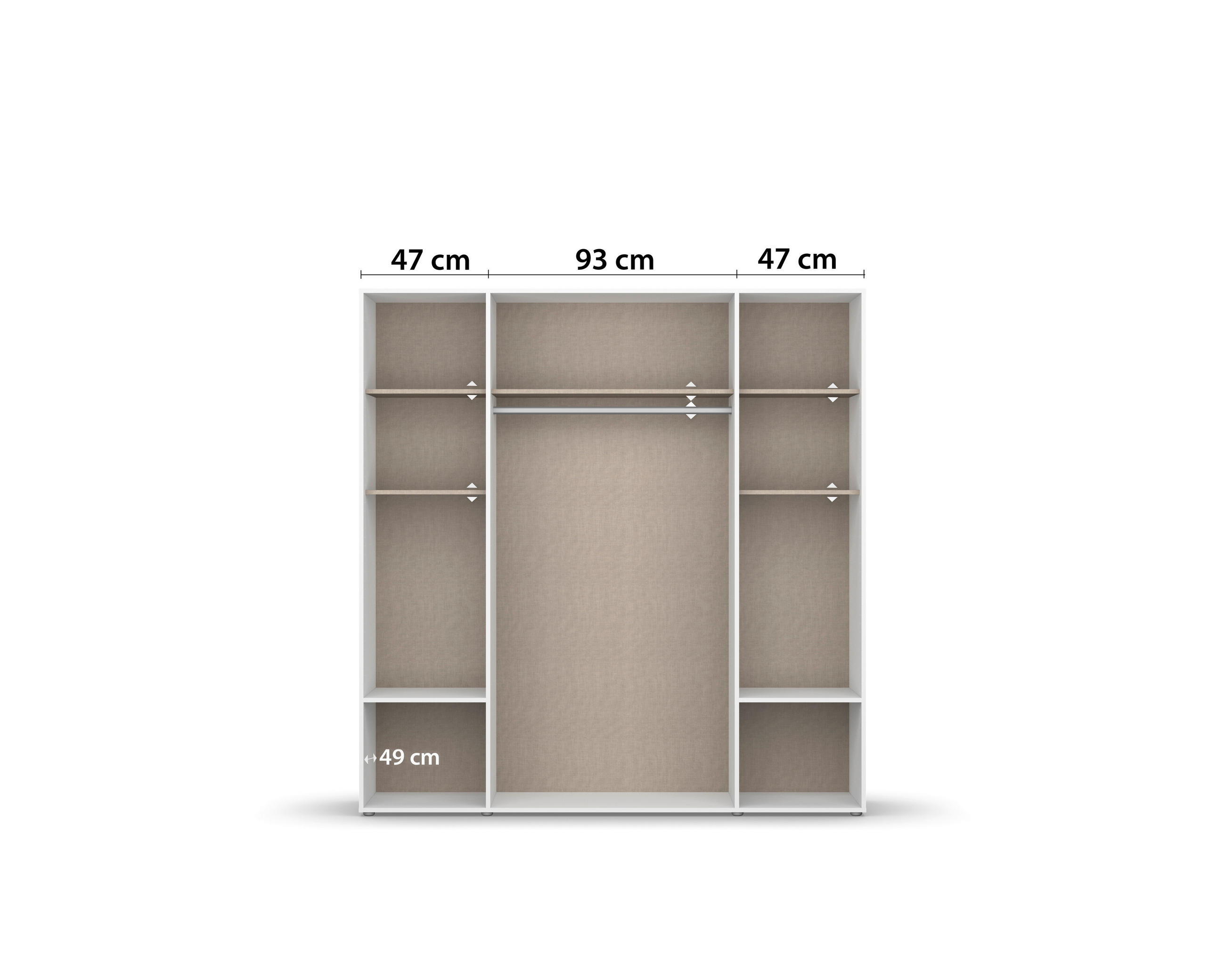 DREHTÜRENSCHRANK  in Weiß  - Weiß/Grau, MODERN, Holzwerkstoff/Kunststoff (187/194/53cm) - Rauch Möbel