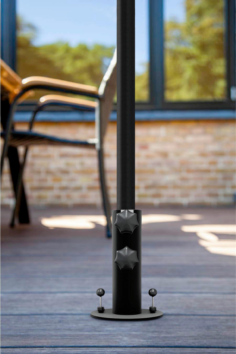 SONNENSCHIRMSTÄNDER - Anthrazit, Modern, Metall (13/13/18cm) - Gardenson