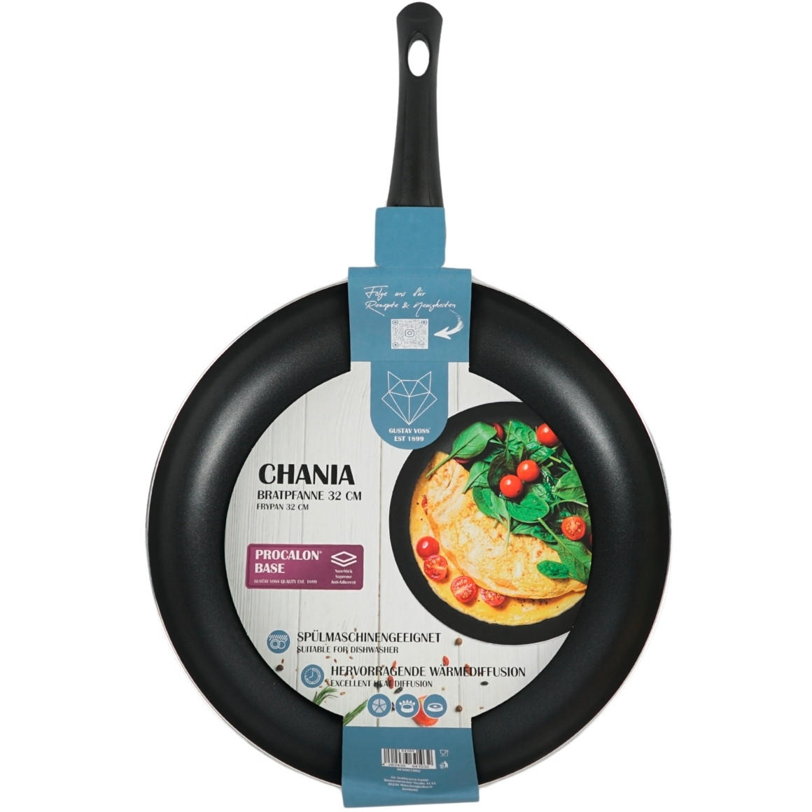 TIGANJ ZA PEČENJE 32 cm - crna, Osnovno, metal (32cm)