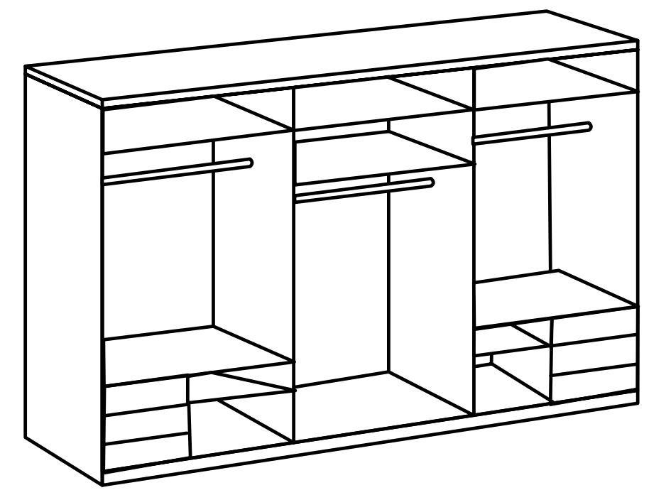 SCHWEBETÜRENSCHRANK 300/236/65 cm 3-türig  - Chromfarben/Weiß, MODERN (300/236/65cm) - MID.YOU