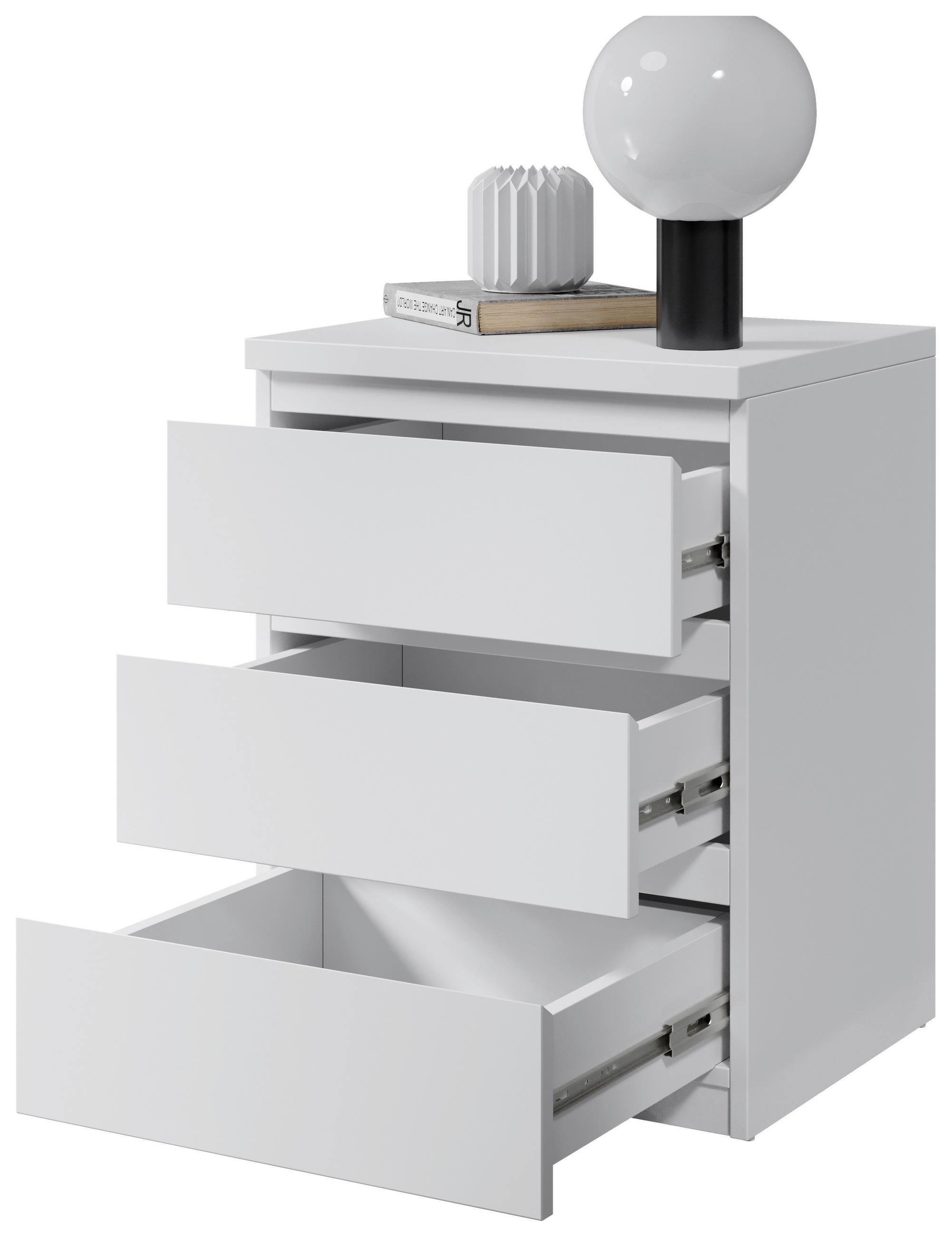 NACHTSCHRANK 45/61,4/38 cm  - Weiß, Basics (45/61,4/38cm) - MID.YOU