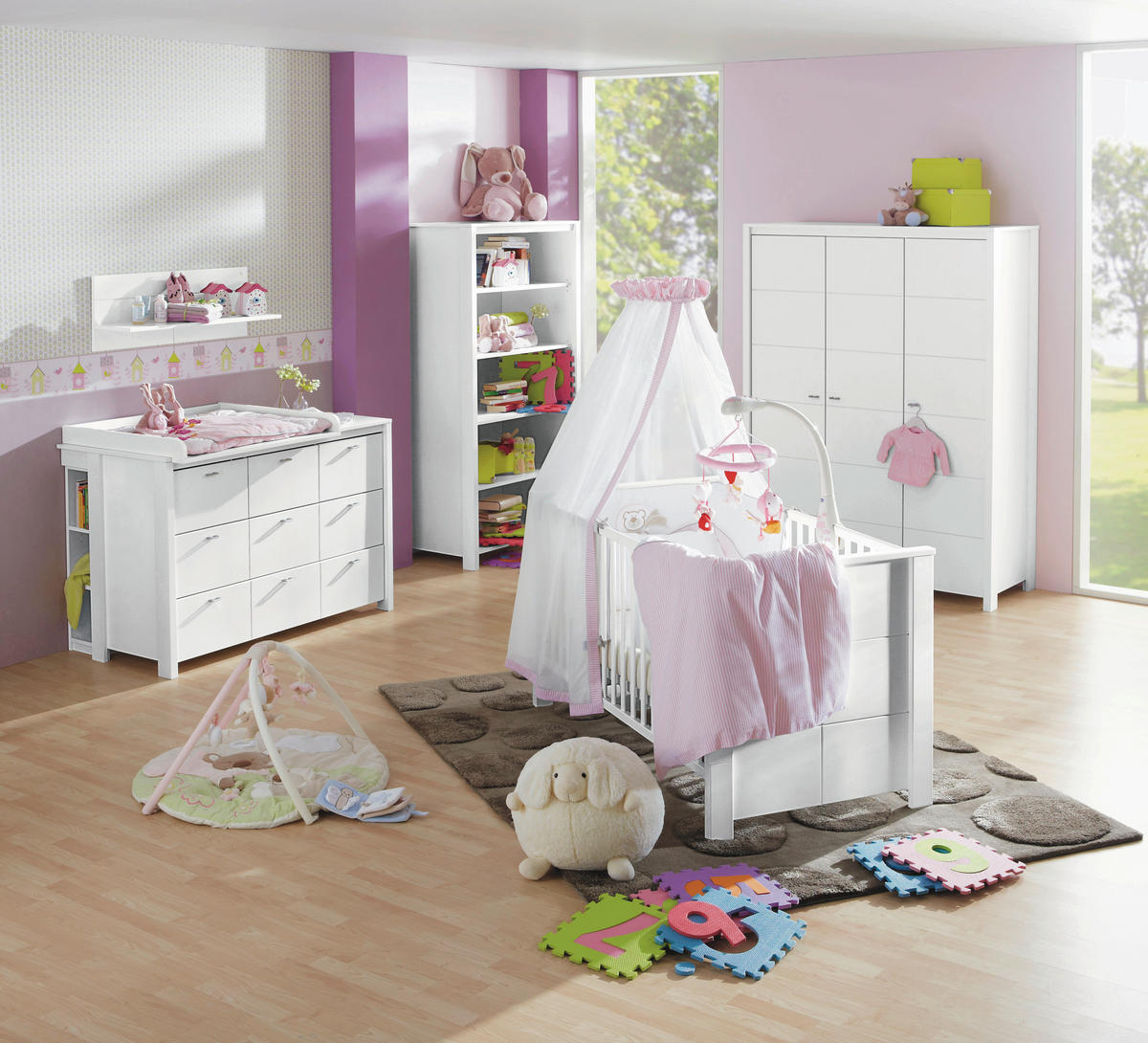 GITTERBETT Julija  - Weiß, Trend, Holz (147/85/80cm) - My Baby Lou