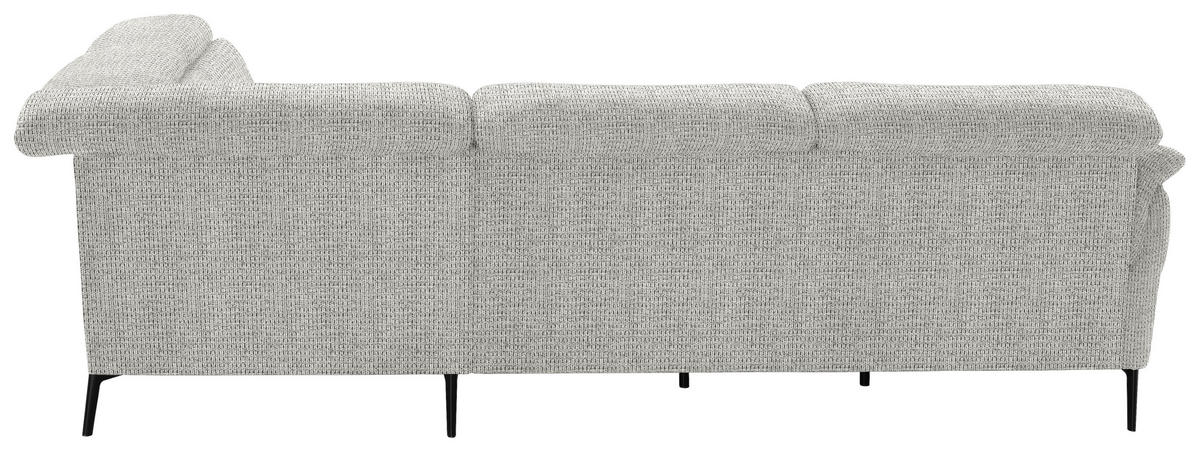ECKSOFA in Struktur Silberfarben  - Silberfarben/Schwarz, Modern, Textil/Metall (275/235cm) - Cantus