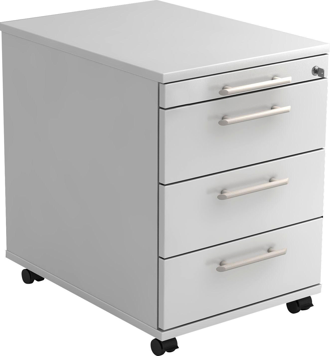 ROLLCONTAINER Weiß  - Alufarben/Weiß, KONVENTIONELL, Holzwerkstoff/Kunststoff (42,8/59/56cm) - Venda