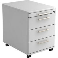 ROLLCONTAINER Weiß  - Alufarben/Weiß, KONVENTIONELL, Holzwerkstoff/Kunststoff (42,8/59/56cm) - Venda