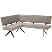 ECKBANK 150/190 cm Cord Grau   - Schwarz/Grau, KONVENTIONELL, Textil/Metall (150/190cm) - MID.YOU