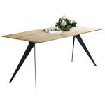 ESSTISCH Schwarz, Eichefarben rechteckig  in verschiedenen Größen erhältlich, Variantenauswahl  - Eichefarben/Schwarz, LIFESTYLE, Holz/Metall (160/90/75cm) - Linea Natura