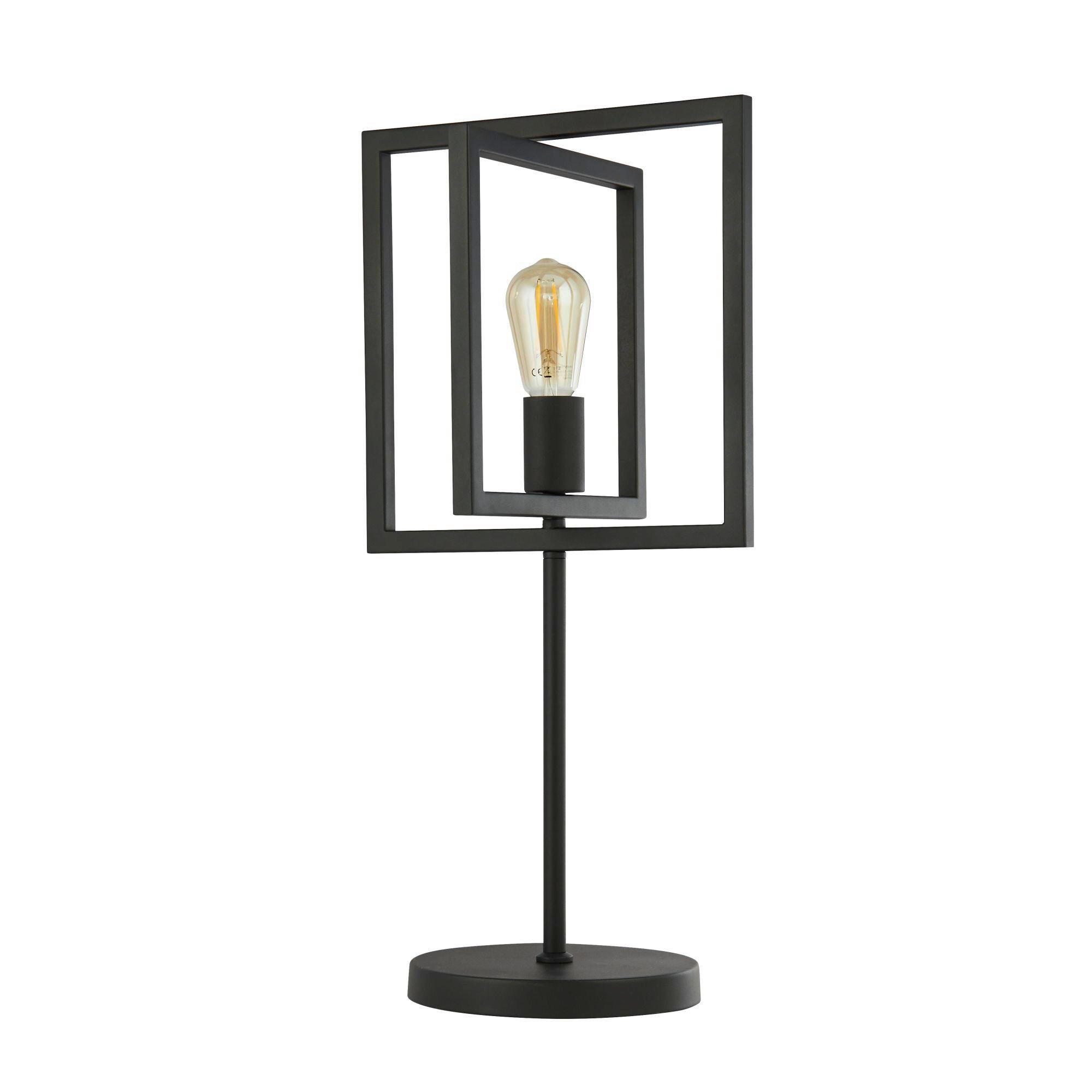 TISCHLEUCHTE Plaza 25/29,5/60,5 cm   - Schwarz, MODERN, Metall (25/29,5/60,5cm) - Searchlight