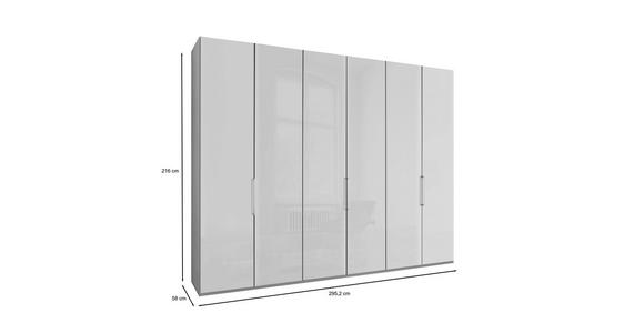 FALTTÜRENSCHRANK  in Grau, Weiß  - Chromfarben/Weiß, KONVENTIONELL, Glas/Holzwerkstoff (300/216/58cm) - Dieter Knoll