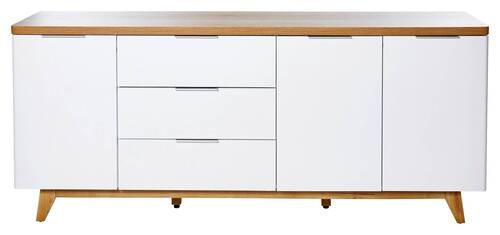 SIDEBOARD in 180/77/39 cm - Eichefarben/Alufarben, KONVENTIONELL, Holzwerkstoff/Metall (180/77/39cm) - Livetastic