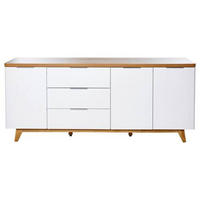 SIDEBOARD  in 180/77/39 cm  - Eichefarben/Alufarben, KONVENTIONELL, Holzwerkstoff/Metall (180/77/39cm) - Livetastic