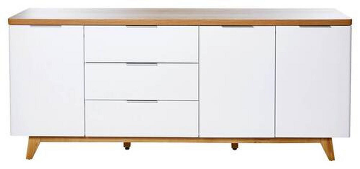 SIDEBOARD  in 180/77/39 cm  - Eichefarben/Alufarben, KONVENTIONELL, Holzwerkstoff/Metall (180/77/39cm) - Livetastic