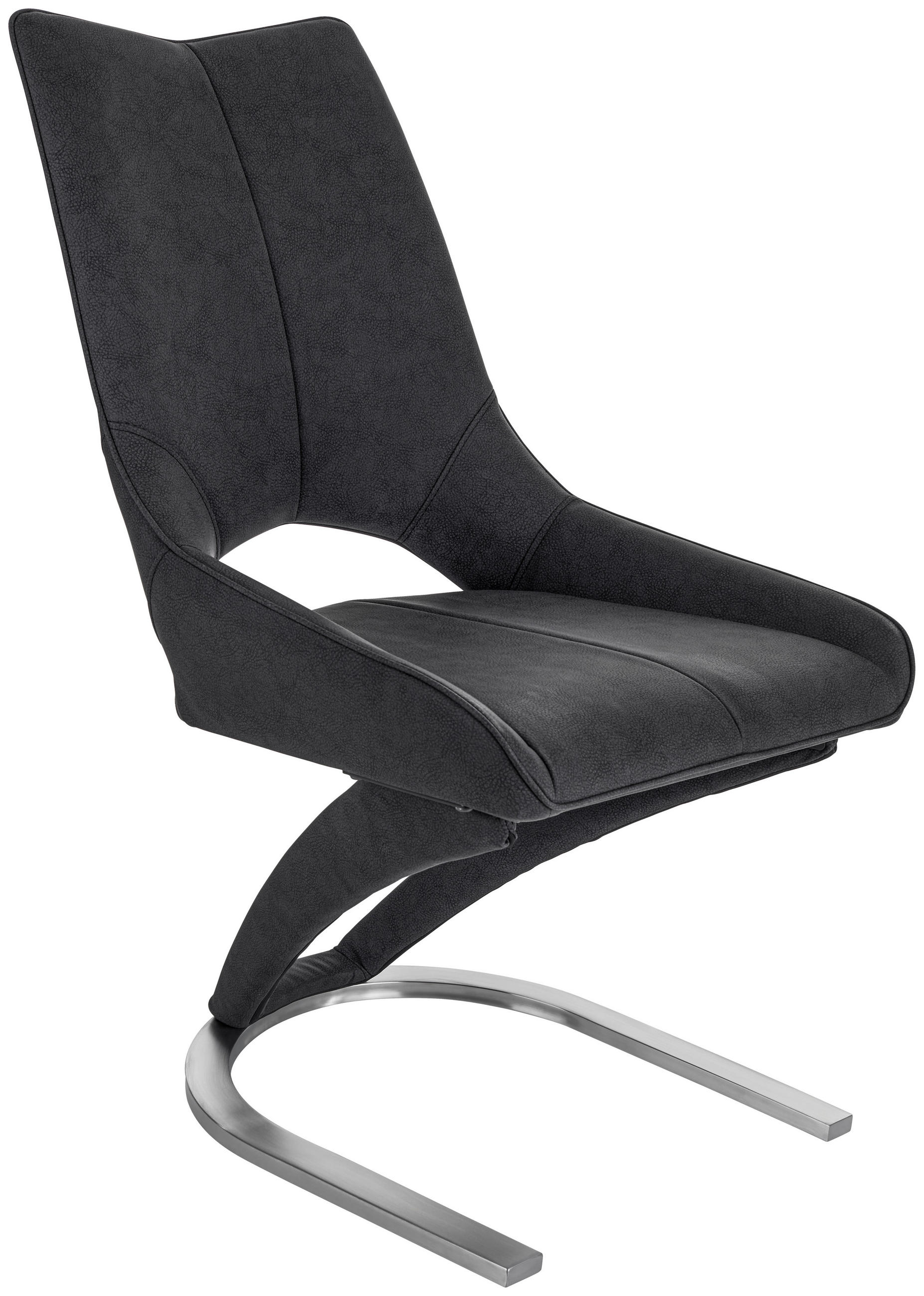 Schwingstuhl Sebastiano Lederlook Schwarz Gepolstert