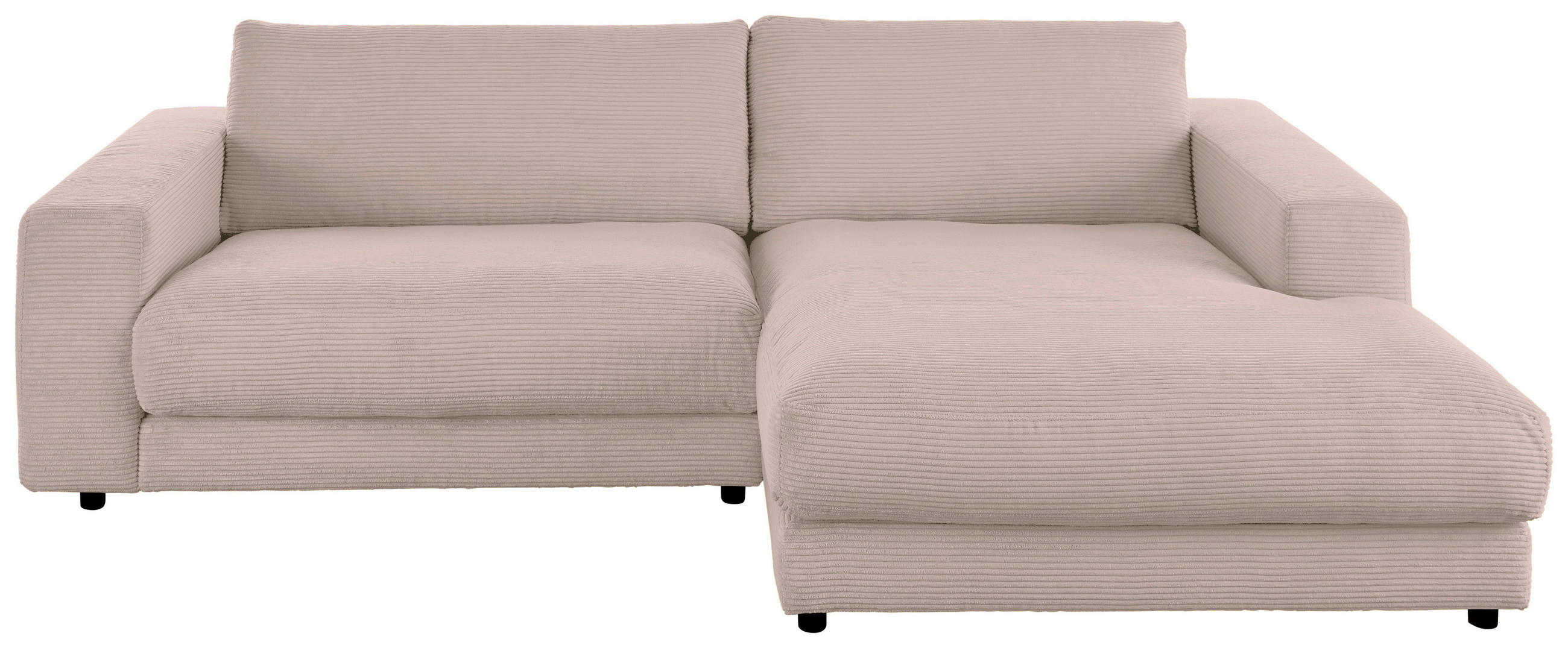ECKSOFA in Cord Taupe  - Taupe/Schwarz, Design, Kunststoff/Textil (270/190cm) - Lomoco