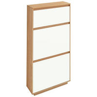 SCHUHKIPPER  in 62/124/21 cm  - Eichefarben/Weiß, Design, Holz/Holzwerkstoff (62/124/21cm)