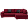 ECKSOFA in Webstoff Rot  276/212 cm  - Chromfarben/Dunkelgrau, Design, Kunststoff/Textil (276/212cm) - Carryhome