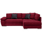 ECKSOFA in Webstoff Rot  - Chromfarben/Dunkelgrau, Design, Kunststoff/Textil (276/212cm) - Carryhome