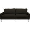 2-SITZER-SOFA in Echtleder Schwarz  - Chromfarben/Schwarz, Design, Leder/Metall (184/81/97cm) - Pure Home Lifestyle