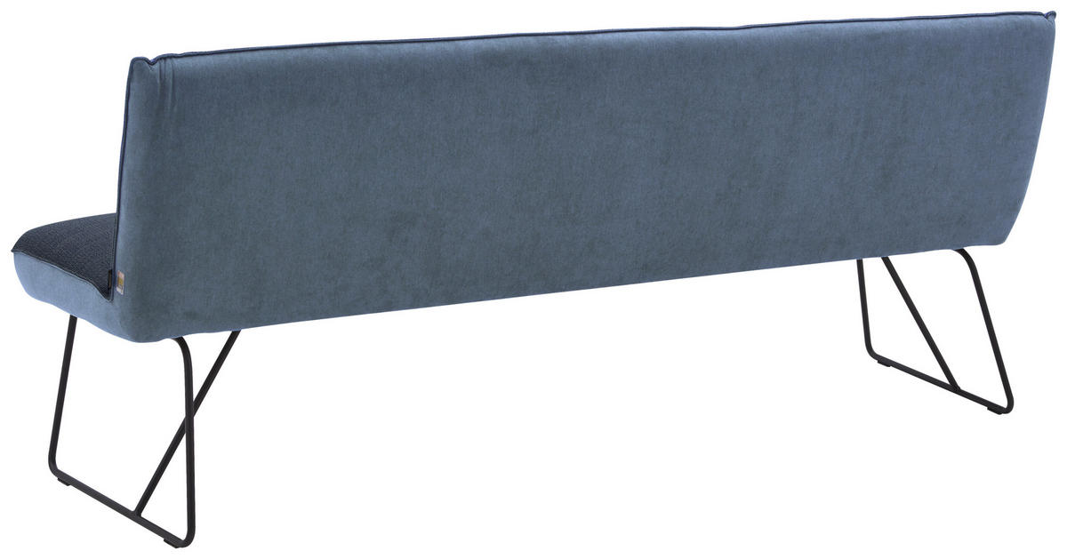 SITZBANK in Metall, Textil Blau, Schwarz, Dunkelblau  - Blau/Schwarz, Design, Textil/Metall (218/89/68cm) - Dieter Knoll