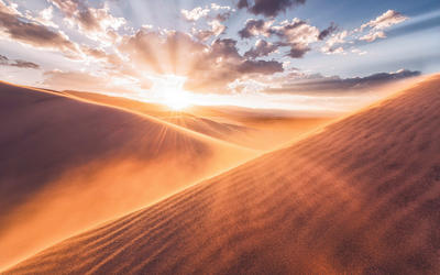 Komar Vliestapete Gently Touched Sand, Hellblau 400x250 cm