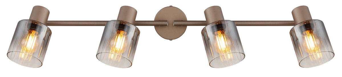 STRAHLER Walton 70/8/15 cm  - Klar/Chromfarben, Design, Glas/Metall (70/8/15cm) - Globo