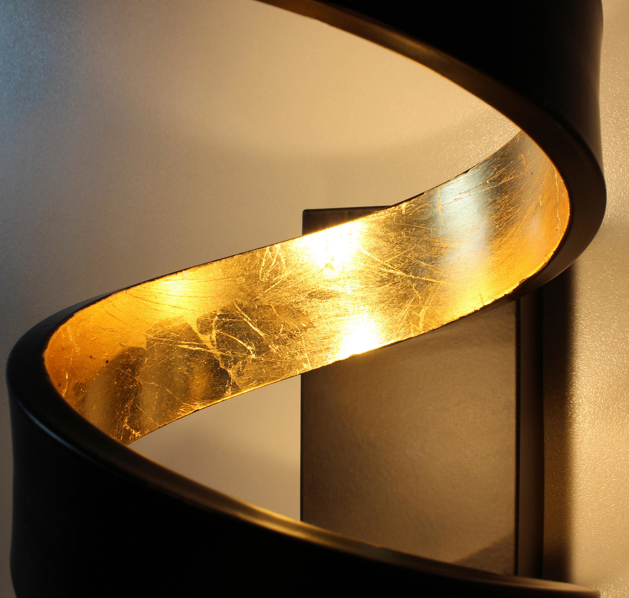 TISCHLEUCHTE Helix  - Goldfarben/Schwarz, Design, Metall (14,5/66cm)