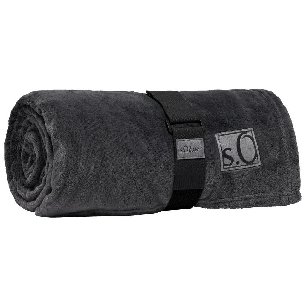 Thumbnail - S. Oliver Wohndecke Uni, Anthrazit, Textil, Uni, 150x200 cm, Oeko-Tex® Standard 100, pflegeleicht, Wohntextilien, Decken...