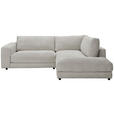 ECKSOFA  in Cord Hellgrau  265/224 cm  - Hellgrau/Schwarz, Design, Kunststoff/Textil (265/224cm) - Hom`in