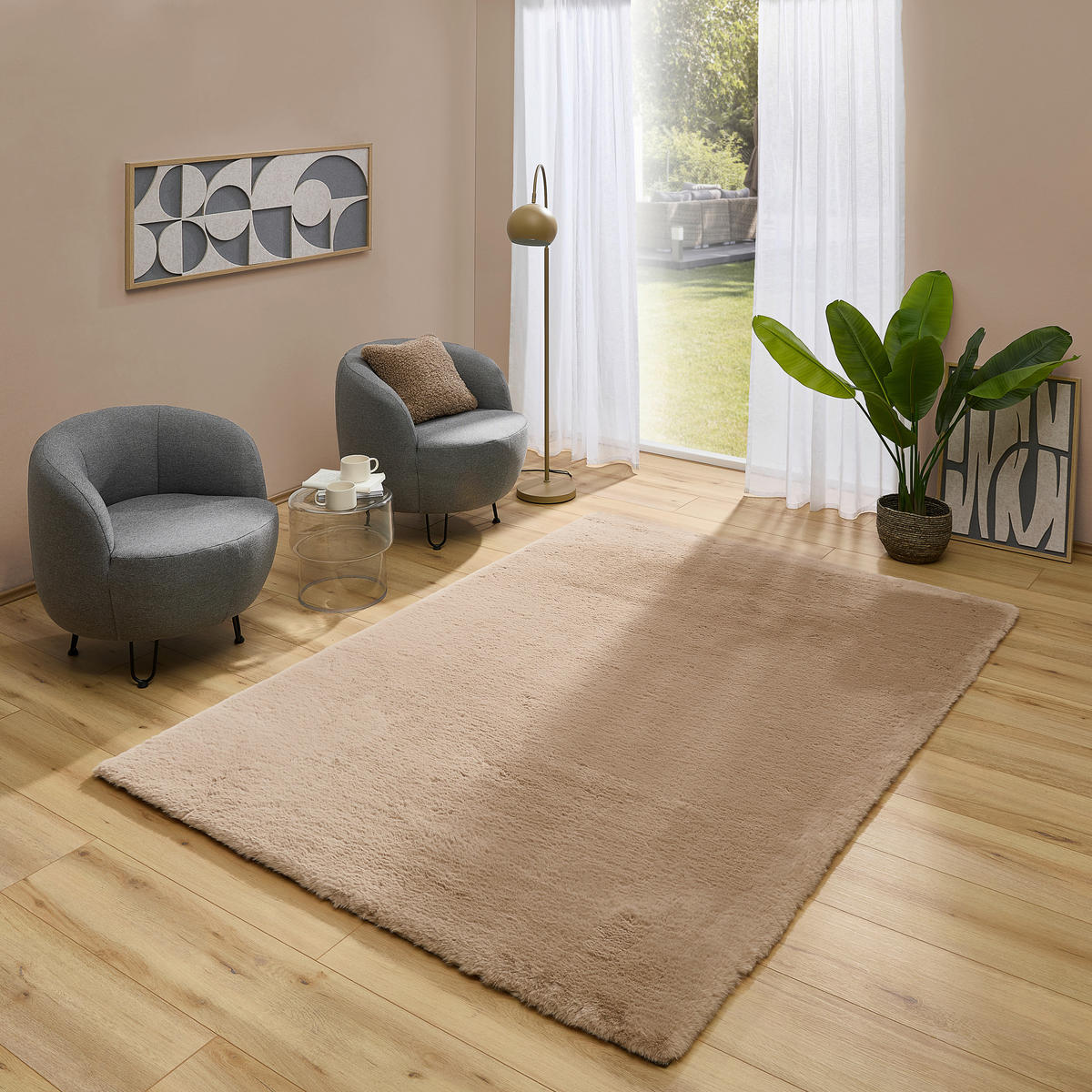 HOCHFLORTEPPICH 130/190 cm Sandfarben  - Sandfarben, Design, Textil (130/190cm) - Novel