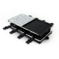 RACLETTE-GRILL GOURMETmaxx  - Silberfarben/Schwarz, Basics, Kunststoff/Stein (42/23/13cm)