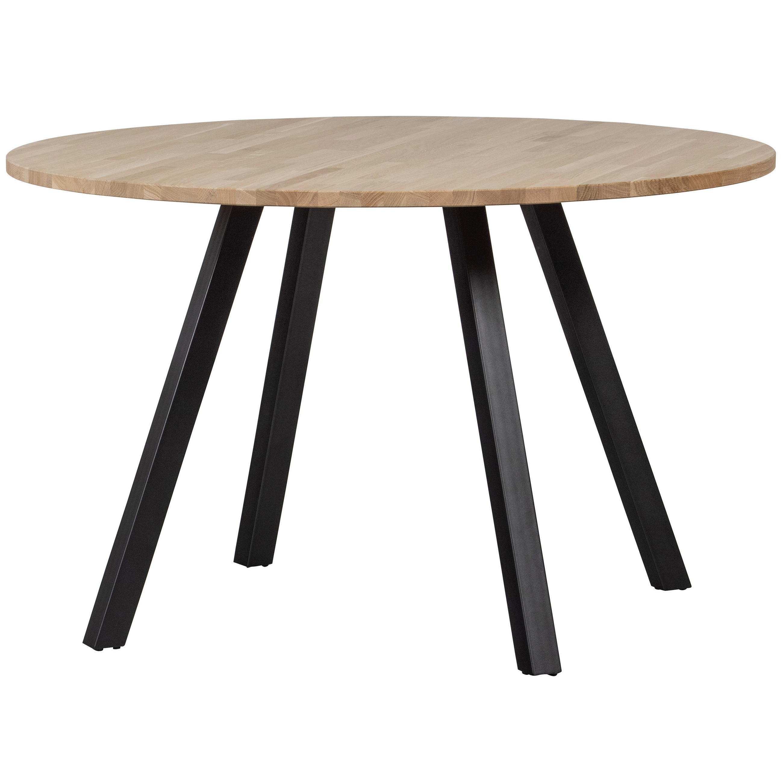ESSTISCH in Holz 120/120/75 cm  - Eichefarben/Schwarz, Design, Holz/Metall (120/120/75cm) - Livetastic