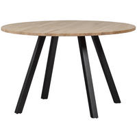 ESSTISCH in Holz 120/120/75 cm  - Eichefarben/Schwarz, Design, Holz/Metall (120/120/75cm) - Livetastic