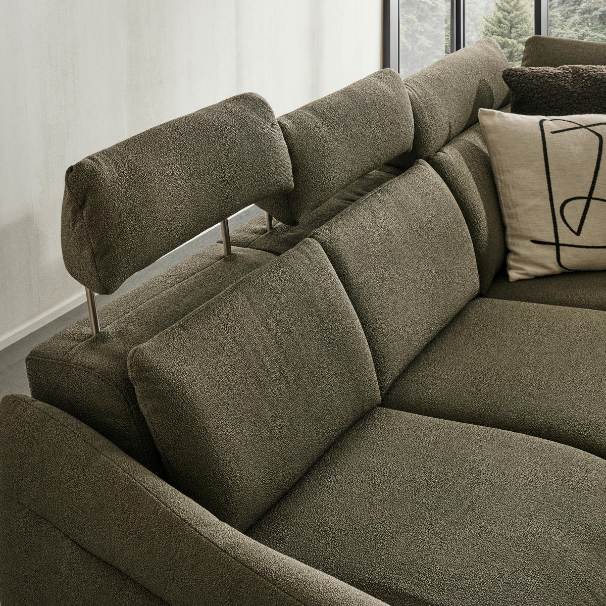 ECKSOFA Flachgewebe Taupe  - Taupe/Anthrazit, Konventionell, Textil/Metall (272/233cm) - Himolla Komfortklass