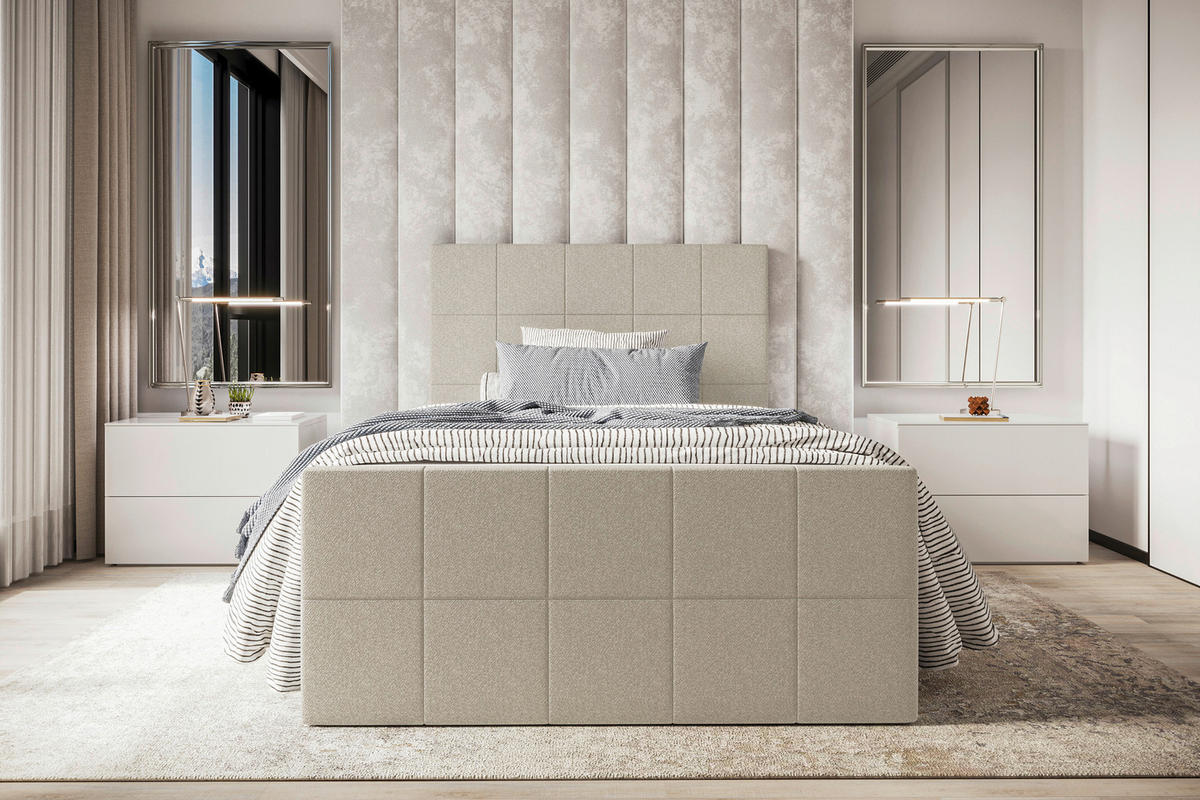 BOXBETT 100/200 cm  in Beige  - Beige, KONVENTIONELL, Kunststoff/Textil (100/200cm) - Boxxx