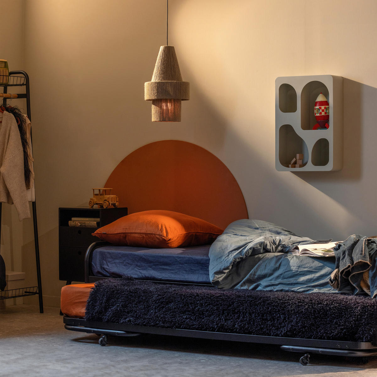 KLAPPBETT 90/200 cm Schwarz  - Schwarz, Basics, Metall (90/200cm) - MID.YOU