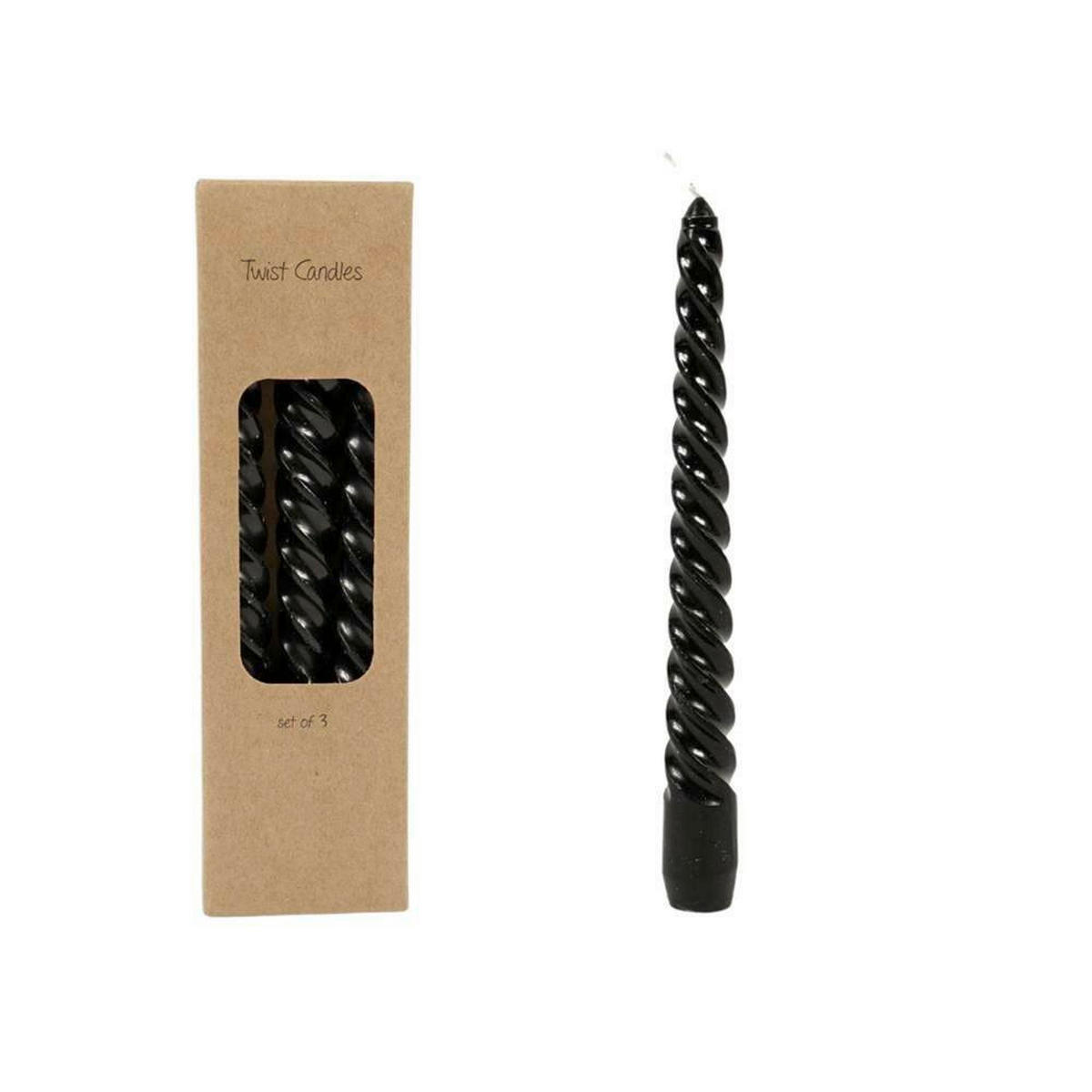 SET SVIJEĆA 3/1  crna  - crna, Basics, prirodni materijali (2,1/2,1/19cm)